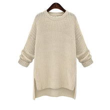 Load image into Gallery viewer, DANJEANER 2019 Autumn Winter Long Sleeve Thick Knitted Pullovers Women O Neck Casual Solid Long Sweaters Knitwear Femme Jumpers