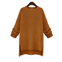 Load image into Gallery viewer, DANJEANER 2019 Autumn Winter Long Sleeve Thick Knitted Pullovers Women O Neck Casual Solid Long Sweaters Knitwear Femme Jumpers