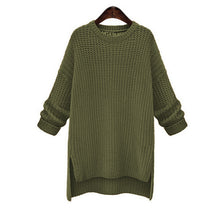 Load image into Gallery viewer, DANJEANER 2019 Autumn Winter Long Sleeve Thick Knitted Pullovers Women O Neck Casual Solid Long Sweaters Knitwear Femme Jumpers