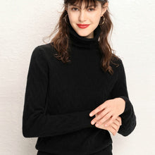 Load image into Gallery viewer, Tangada winter 2019 women Leaves pattern green turtleneck sweater female long sleeve elegant office ladies solid jumpers AQJ11