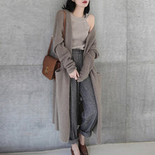 Load image into Gallery viewer, Female Cardigans Cashmere 2019 Autumn Winter Casual Loose Thick Women's Sweater Jacket Office Ladies Knitted Long Cardigan Coat
