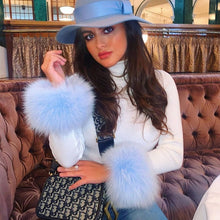 Load image into Gallery viewer, BOOFEENAA Women Fashion Sweater Sexy Rib Knit Top Fuzzy Faux Fur Long Sleeve Turtleneck Pullover Ladies Winter Sweaters C76AD03