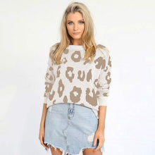 Load image into Gallery viewer, 2019 Autumn New Women Leopard Leisure Ins Style Knitted Long Cardigan Long Sleeve Sweater Overcoat Female Lady Outwear Coats