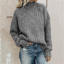 Load image into Gallery viewer, Sweater women's turtleneck twist knit top pullover women sweater winter clothes women winter clothes pullover women