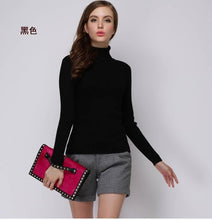 Load image into Gallery viewer, Women Sweater Cashmere blend Knitting Jumpers 28 colors Ladies Pullovers Turtleneck Woolen Knitwear Standard clothes Girls Tops