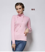 Load image into Gallery viewer, Women Sweater Cashmere blend Knitting Jumpers 28 colors Ladies Pullovers Turtleneck Woolen Knitwear Standard clothes Girls Tops