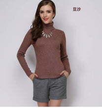 Load image into Gallery viewer, Women Sweater Cashmere blend Knitting Jumpers 28 colors Ladies Pullovers Turtleneck Woolen Knitwear Standard clothes Girls Tops