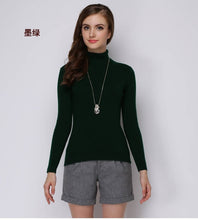 Load image into Gallery viewer, Women Sweater Cashmere blend Knitting Jumpers 28 colors Ladies Pullovers Turtleneck Woolen Knitwear Standard clothes Girls Tops