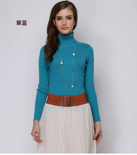 Load image into Gallery viewer, Women Sweater Cashmere blend Knitting Jumpers 28 colors Ladies Pullovers Turtleneck Woolen Knitwear Standard clothes Girls Tops