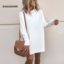 Load image into Gallery viewer, Danjeaner New Spring Turtleneck Solid Knitted Sweaters Dress Women Long Sleeve Slim Streetwear Pullovers Oversized Sweater Pull