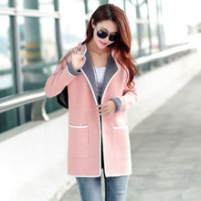 Load image into Gallery viewer, Spring Autumn Women&#39;s Korean Slim Sweater Jacket Fashion Joker Medium length Female Long Sleeve Cardigan Large Size Sweater y24
