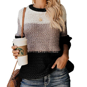 DANJEANER Women Sweaters and Pullovers 2019 Autumn Winter Fashion Multicolor Knitted Sweater Tops O Neck Long Sleeve Jumpers