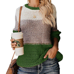 DANJEANER Women Sweaters and Pullovers 2019 Autumn Winter Fashion Multicolor Knitted Sweater Tops O Neck Long Sleeve Jumpers