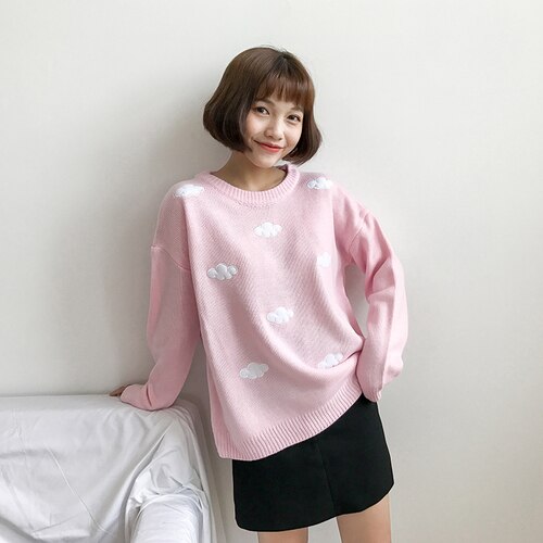 Gagarich 2019 Winter Women Sweaters Korean Clothes Sweet Clouds Pullovers Plus Size Women Sweater Kawaii Tops