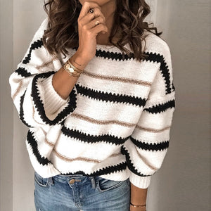 Sexy O-neck Shiny Patchwork Knitted Sweater Women Plus Size Long Sleeve Tops Pullover Fashion Autumn Winter Pull Sweaters Jumper