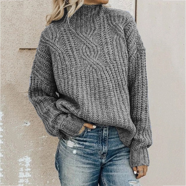 Sweater women's turtleneck twist knit top pullover women sweater winter clothes women winter clothes pullover women