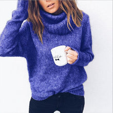 Load image into Gallery viewer, Casual Loose Autumn Winter Turtleneck Sweater Women Oversize Solid Knitted Sweaters Warm Long Sleeve Pullover Sweater Black Pink
