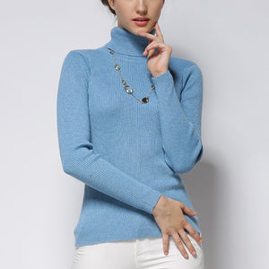 Women Sweater Cashmere blend Knitting Jumpers 28 colors Ladies Pullovers Turtleneck Woolen Knitwear Standard clothes Girls Tops