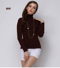 Load image into Gallery viewer, Women Sweater Cashmere blend Knitting Jumpers 28 colors Ladies Pullovers Turtleneck Woolen Knitwear Standard clothes Girls Tops
