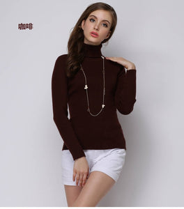 Women Sweater Cashmere blend Knitting Jumpers 28 colors Ladies Pullovers Turtleneck Woolen Knitwear Standard clothes Girls Tops