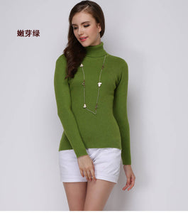 Women Sweater Cashmere blend Knitting Jumpers 28 colors Ladies Pullovers Turtleneck Woolen Knitwear Standard clothes Girls Tops