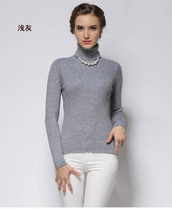 Women Sweater Cashmere blend Knitting Jumpers 28 colors Ladies Pullovers Turtleneck Woolen Knitwear Standard clothes Girls Tops