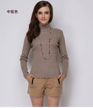 Load image into Gallery viewer, Women Sweater Cashmere blend Knitting Jumpers 28 colors Ladies Pullovers Turtleneck Woolen Knitwear Standard clothes Girls Tops
